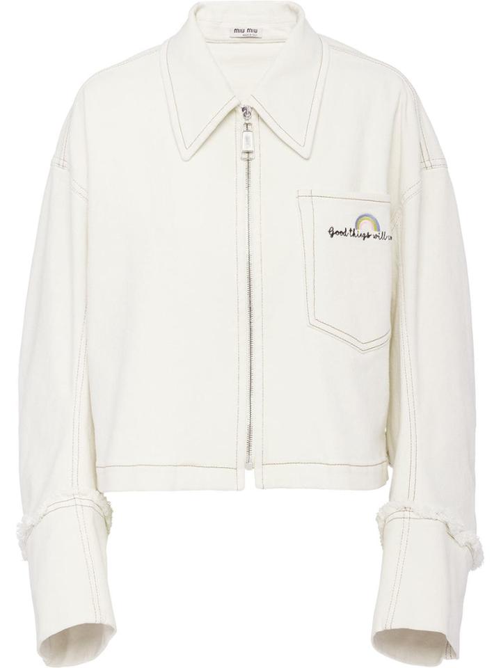 Miu Miu Stretch Drill Jacket - White