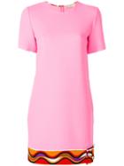 Emilio Pucci - Pattern Buckle Hem Dress - Women - Silk/spandex/elastane/virgin Wool - 40, Pink/purple, Silk/spandex/elastane/virgin Wool