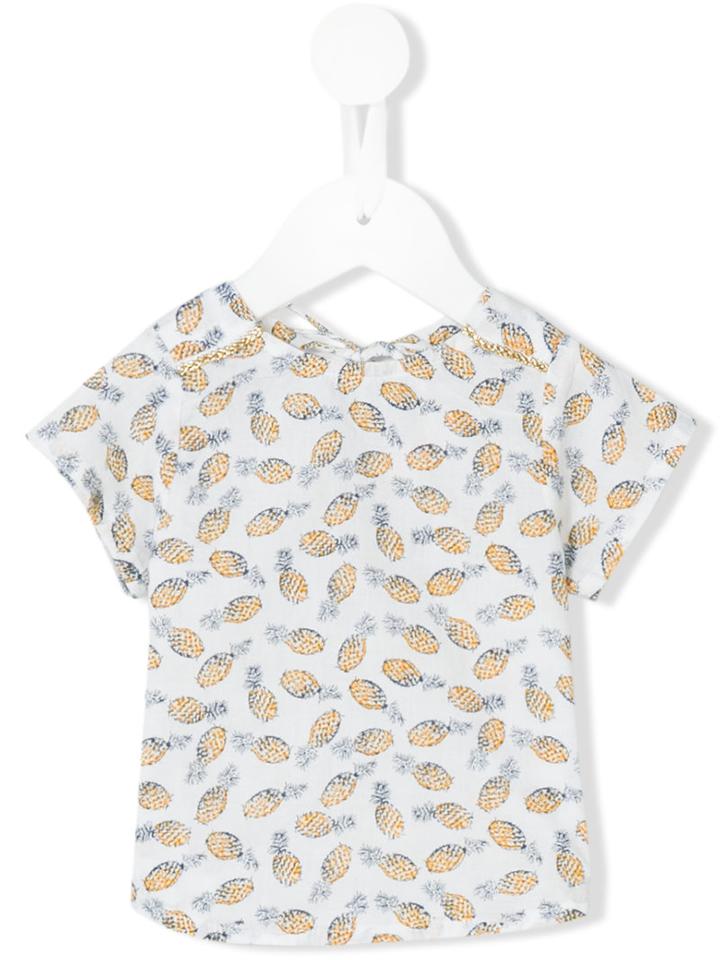 Simple Kids - Pineapple Print T-shirt - Kids - Cotton - 24 Mth, White