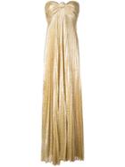 Alexis Pleated Long Dress - Gold
