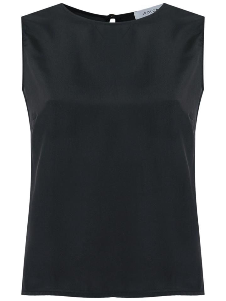 Isolda Sleeveless Silk Blouse - Black