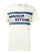 Maison Kitsuné Logo Print T-shirt, Men's, Size: M, Nude/neutrals, Cotton/linen/flax
