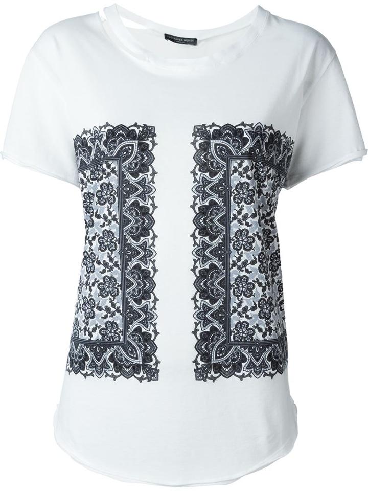 Alexander Mcqueen Paisley Print T-shirt, Women's, Size: 42, White, Cotton