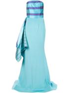 Christian Siriano Strapless Side Drape Trumpet Gown