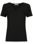 Egrey V Neck T-shirt, Women's, Size: G, Black, Cotton