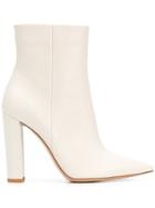 Gianvito Rossi Pointed Toe Ankle Boots - White