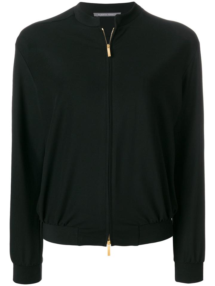 Alberta Ferretti Front Zip Bomber Jacket - Black