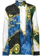 Versace Collection Marble Print Shirt - Blue