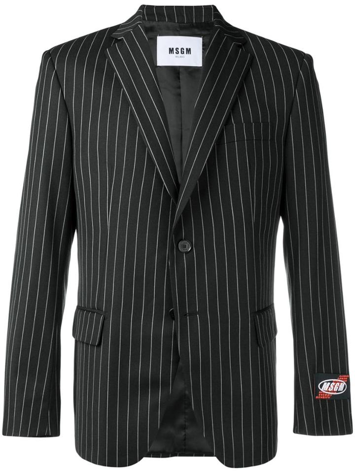 Msgm Pinstripe Dinner Jacket - Black
