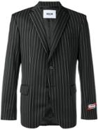 Msgm Pinstripe Dinner Jacket - Black