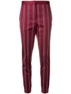 Rokh Striped Skinny Trousers - Red