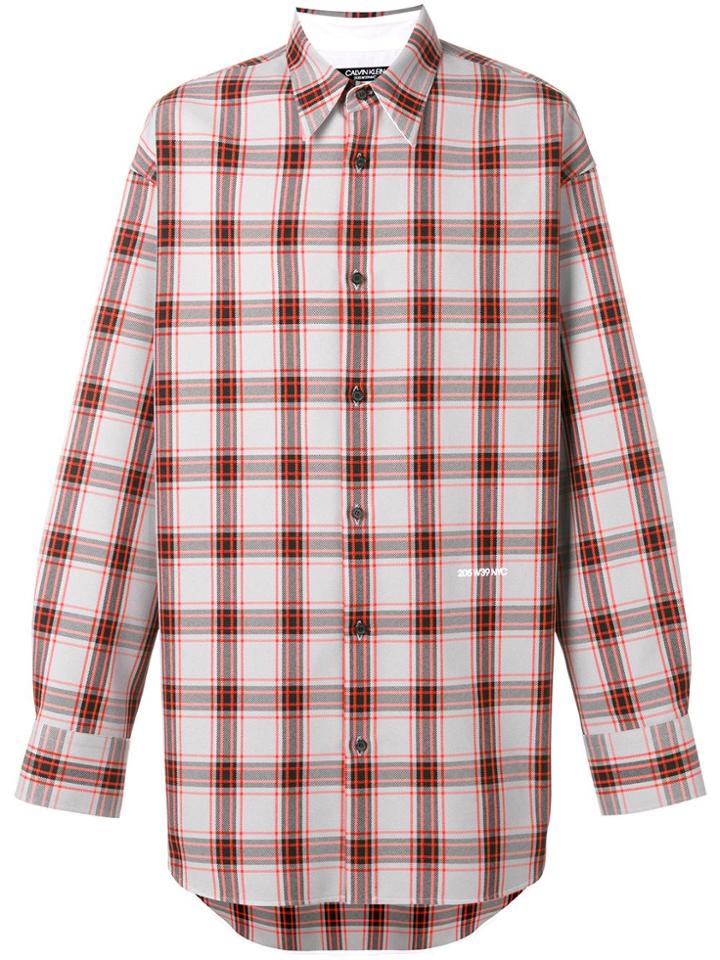 Calvin Klein 205w39nyc Oversized Checked Shirt - Grey