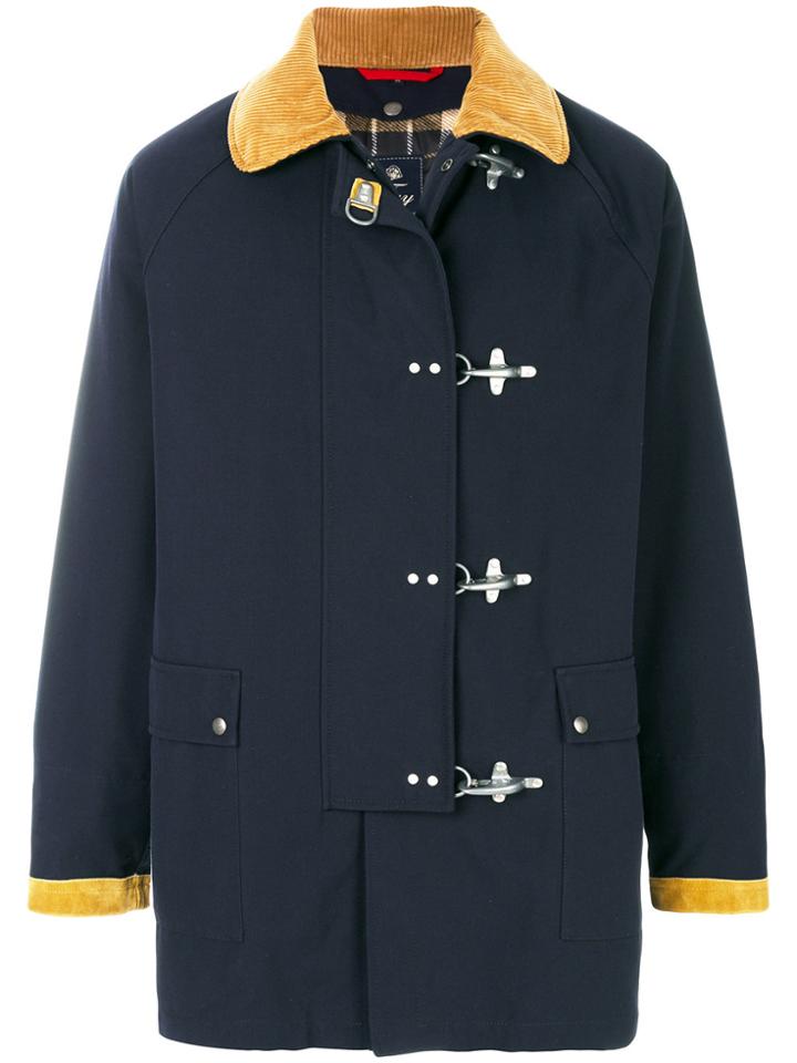 Fay Front Strap Coat - Blue