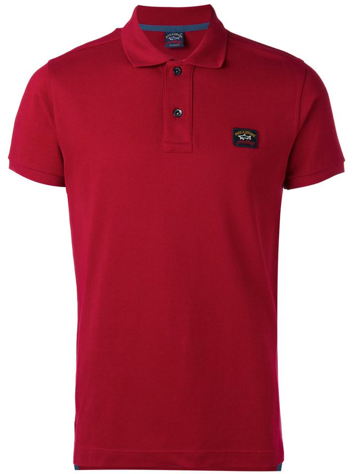 Paul & Shark Logo Patch Polo Shirt, Men's, Size: Large, Red, Cotton