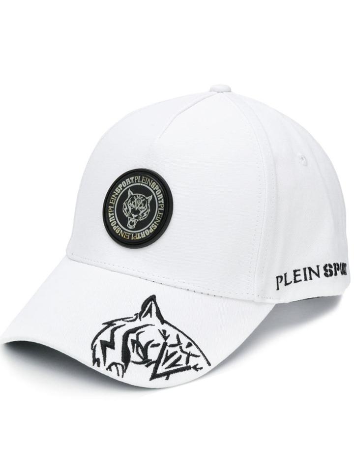 Plein Sport Logo Patch Baseball Cap - White
