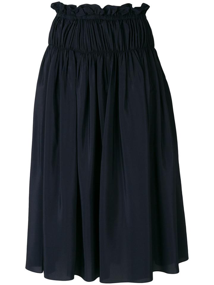 Jil Sander Ruched Design Skirt - Blue