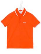 Boss Kids Embroidered Logo Polo Shirt, Boy's, Size: 10 Yrs, Yellow/orange