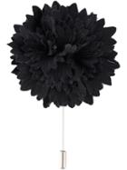 Lanvin Floral Pin, Men's, Black, Viscose/cellulose/calf Leather/zinc