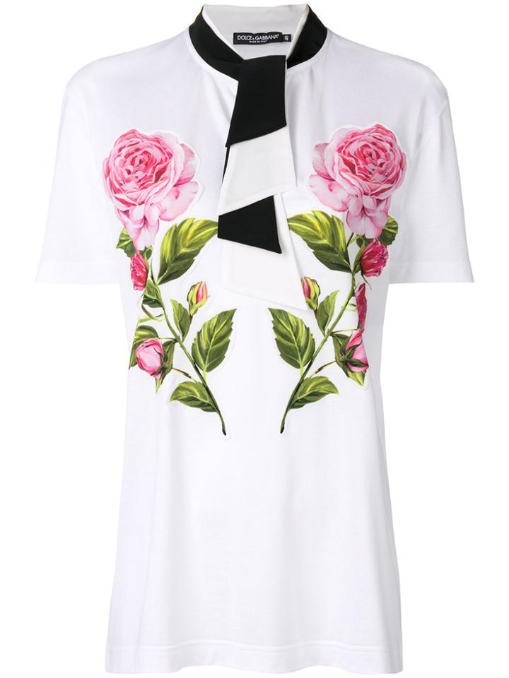 Dolce & Gabbana Floral Print T-shirt - White