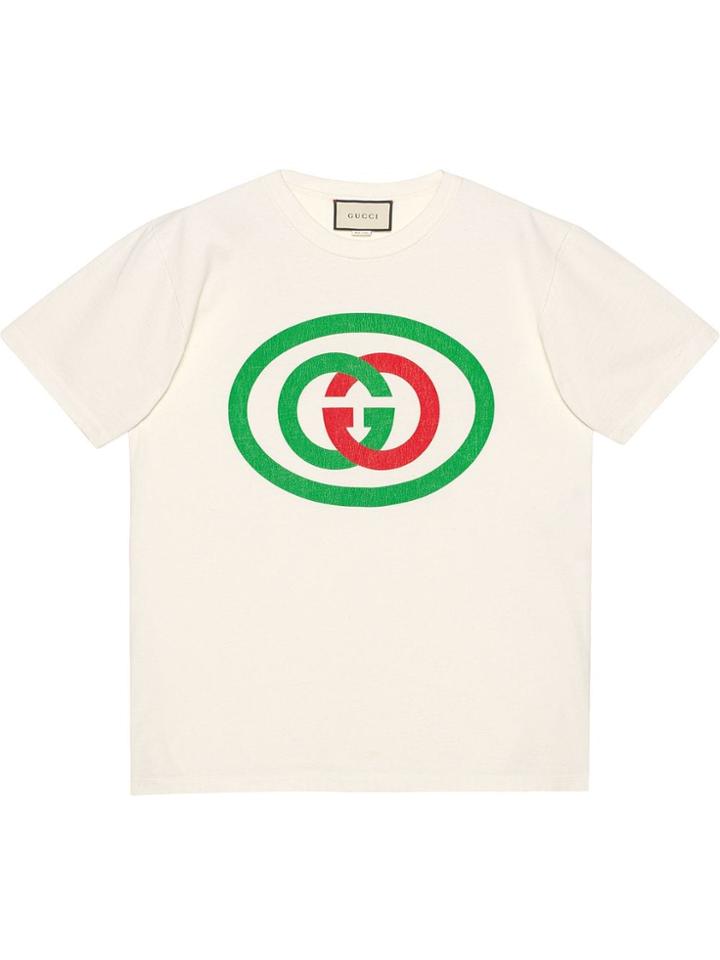 Gucci Oversized T-shirt With Gg Print - White