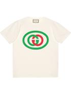 Gucci Oversized T-shirt With Gg Print - White
