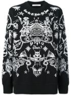 Givenchy Tattoo Print Sweatshirt, Women's, Size: Large, Black, Cotton