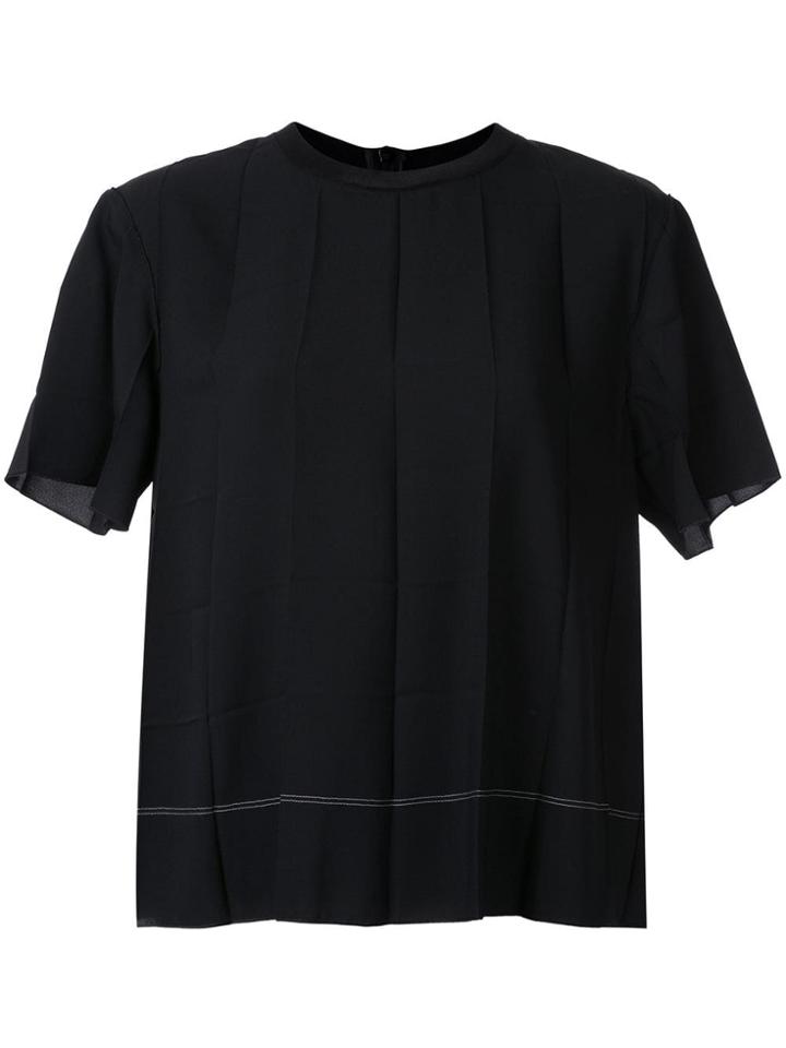 Kuho Pleated Design T-shirt - Black