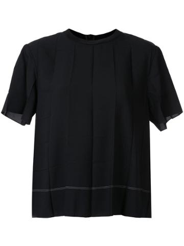 Kuho Pleated Design T-shirt - Black