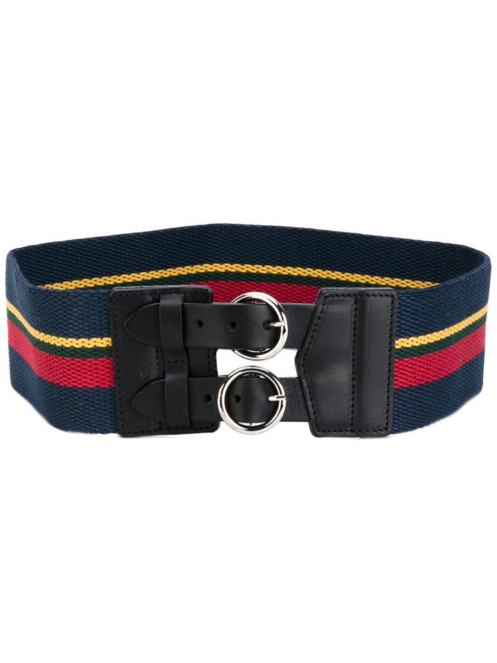Sonia By Sonia Rykiel - Striped Belt - Women - Cotton/leather - S, Black, Cotton/leather