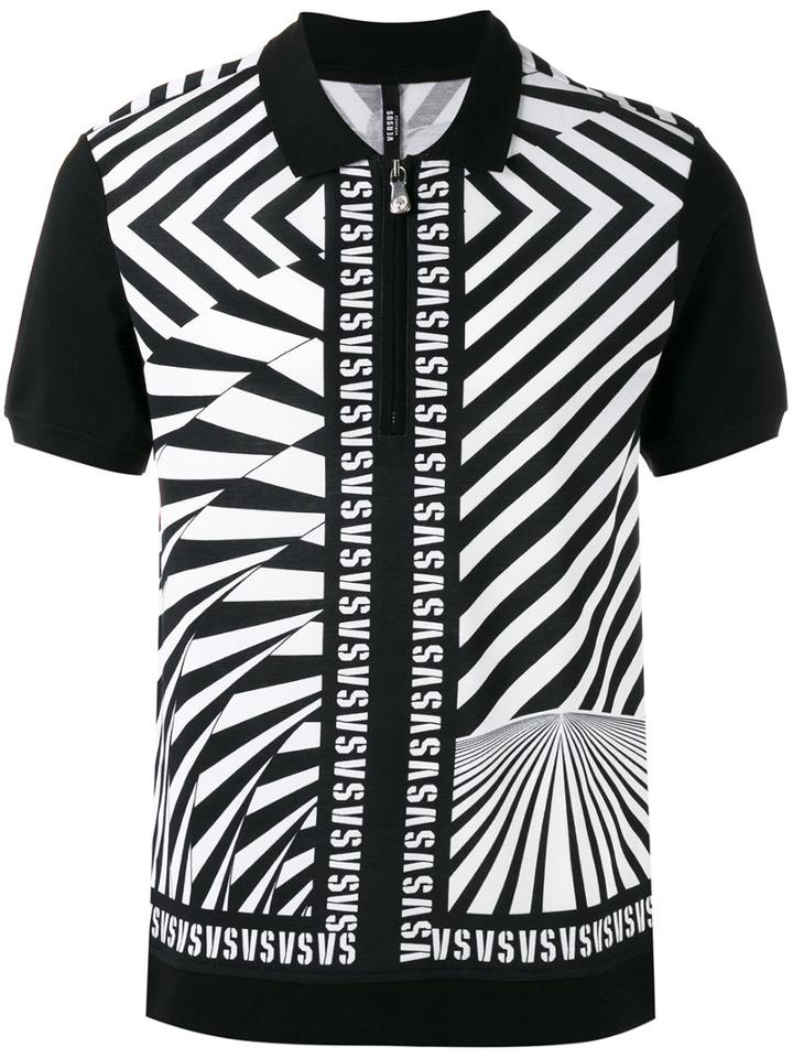 Versus - Graphic Print Polo Shirt - Men - Cotton - L, Black, Cotton