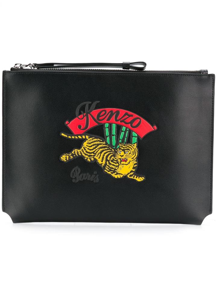 Kenzo Logo Patch Pouch - Black
