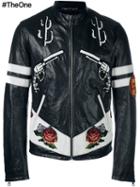 Dolce & Gabbana Western Leather Jacket, Men's, Size: 50, Black, Silk/calf Leather/lamb Skin