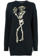 Moschino Skeleton Intarsia Jumper Dress, Women's, Size: Xl, Black, Virgin Wool