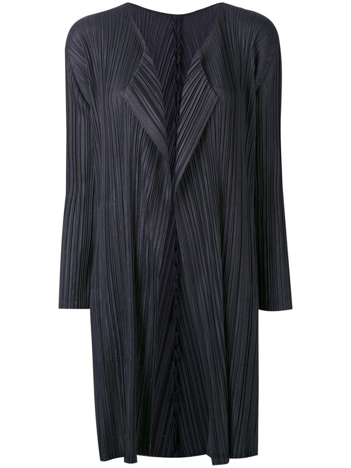 Pleats Please By Issey Miyake - Pleated Coat - Women - Polyester - 5, Women's, Grey, Polyester