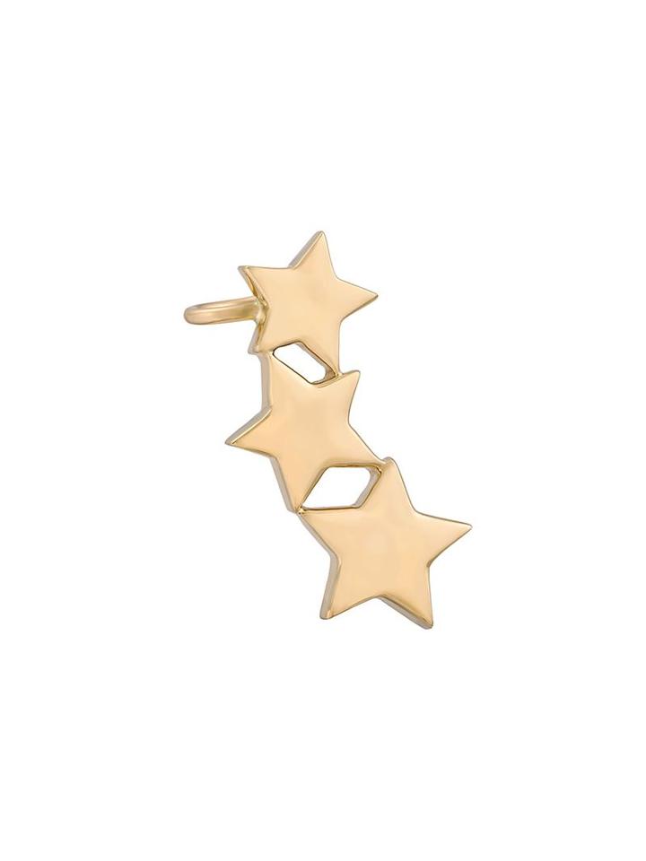 Alinka 18kt Yellow Gold Stasia Triple Star Ear Cuff, Women's, Metallic, 18kt Yellow Gold