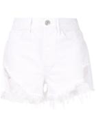 3x1 Distressed High-rise Shorts - White