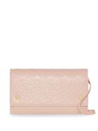 Burberry Monogram Leather Wallet With Detachable Strap - Pink