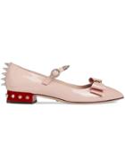 Gucci Patent Leather Ballet Pump With Bow - Pink