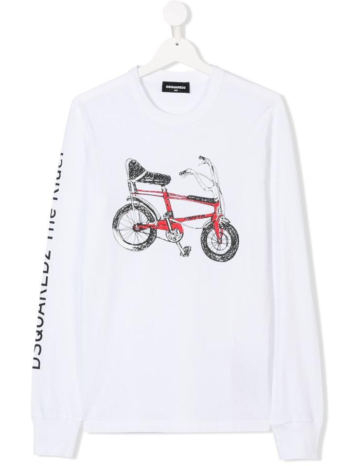 Dsquared2 Kids Dsquared2 Kids Dq038rd00mq Dq100 Cotton - White