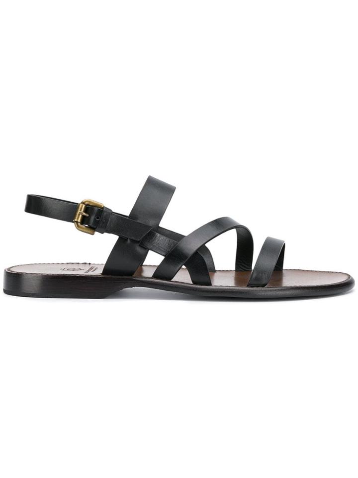 Silvano Sassetti Flat Strappy Sandals - Black