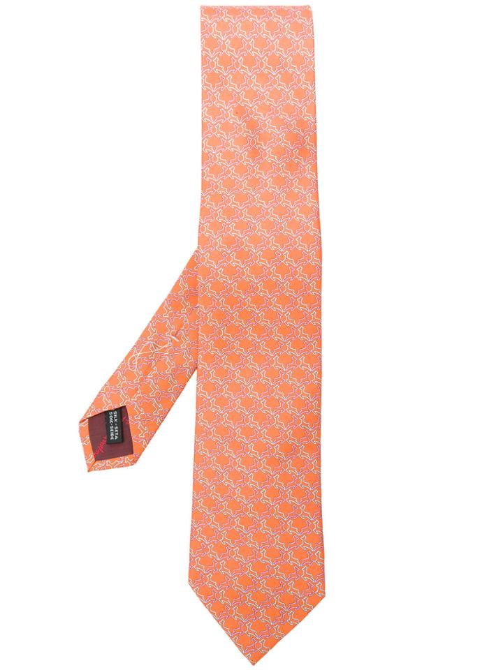 Salvatore Ferragamo Signature Printed Tie - Yellow & Orange