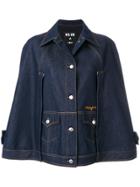 Msgm Denim Cape Jacket - Blue