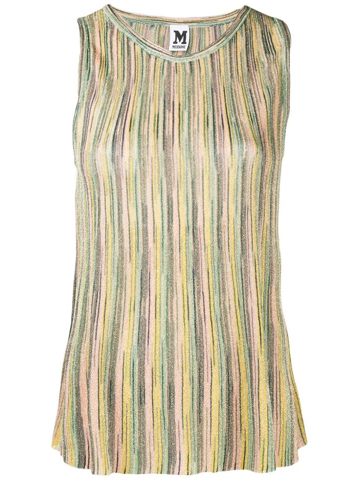 Missoni Metallic Sheen Striped Vest - Green