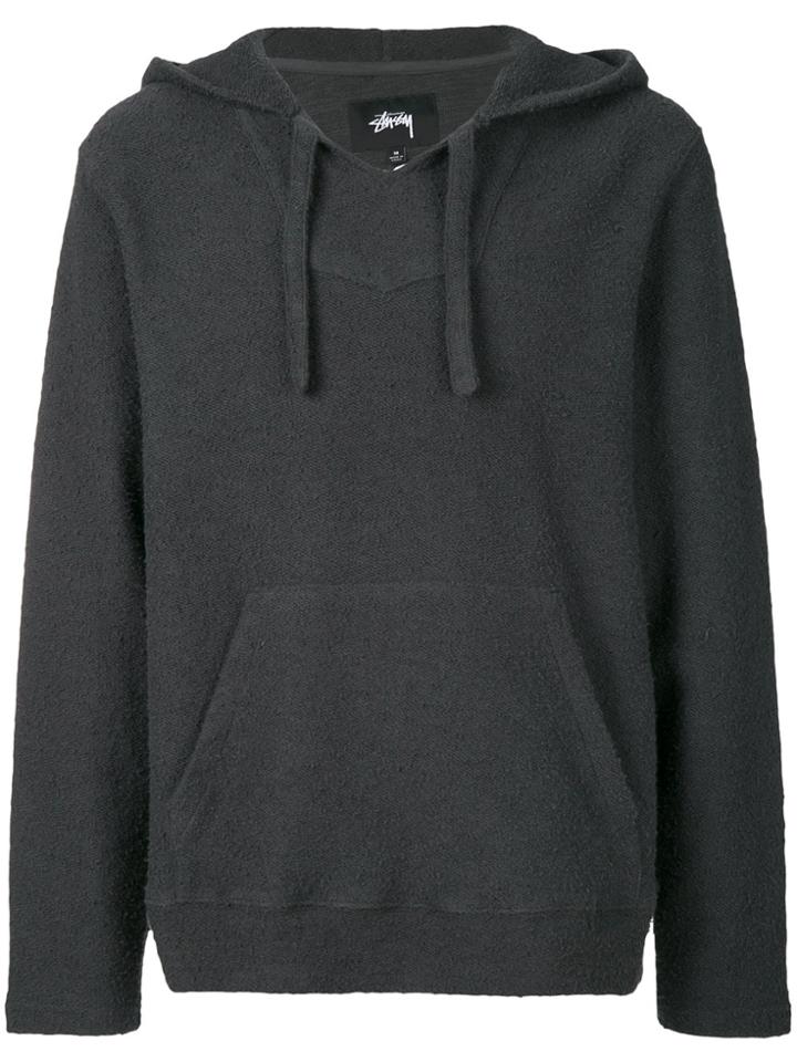 Stussy Back Print Hooded Sweatshirt - Grey