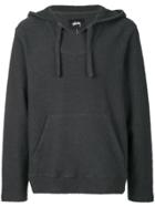 Stussy Back Print Hooded Sweatshirt - Grey