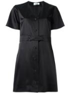 Courrèges V-neck Shirt Dress, Women's, Size: 40, Black, Acetate/viscose