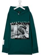 Diesel Kids Teen Tfontybj Statue Print Hoodie - Green