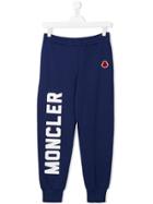 Moncler Kids Teen Logo Print Track Pants - Blue