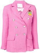 Giada Benincasa Textured Double Breasted Blazer - Pink