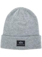Alpha Industries Logo Beanie - Grey